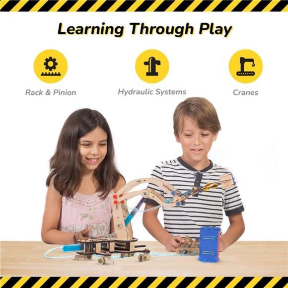 Hydraulic Crane, STEM DIY Fun Toy,Educational & Construction Based Activity Game - Picture 3 of 5